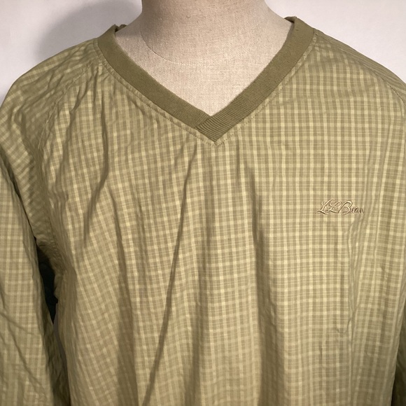 L.L. Bean Mens Pullover Windbreaker Jacket size XXL Golf Jacket checked - Picture 2 of 13